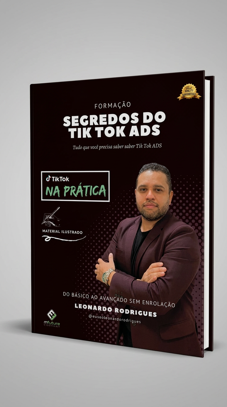 Material impresso do curso Tráfego Pago com TikTok Ads da MFuture Company